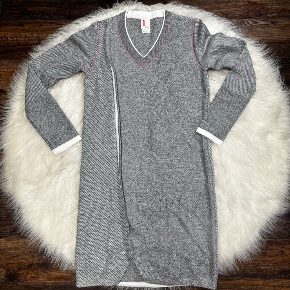 1 By O’2nd Wool Blend Colorblock Long Sleeve Sweater Dress size Small